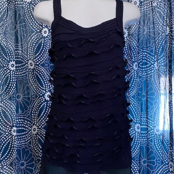 Express Navy Blue Ruffle Tank - Picture 10 of 10